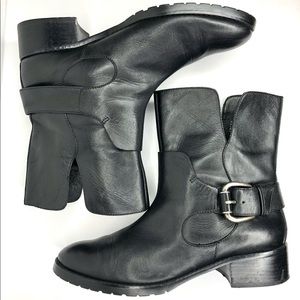 Donald J Pliner Leather Moto boots